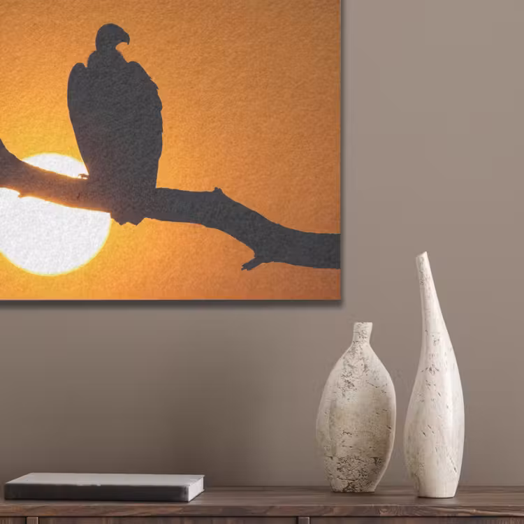 Gier - Tak - Zon - Oranje PET vilt klein -sfeer6_closeup