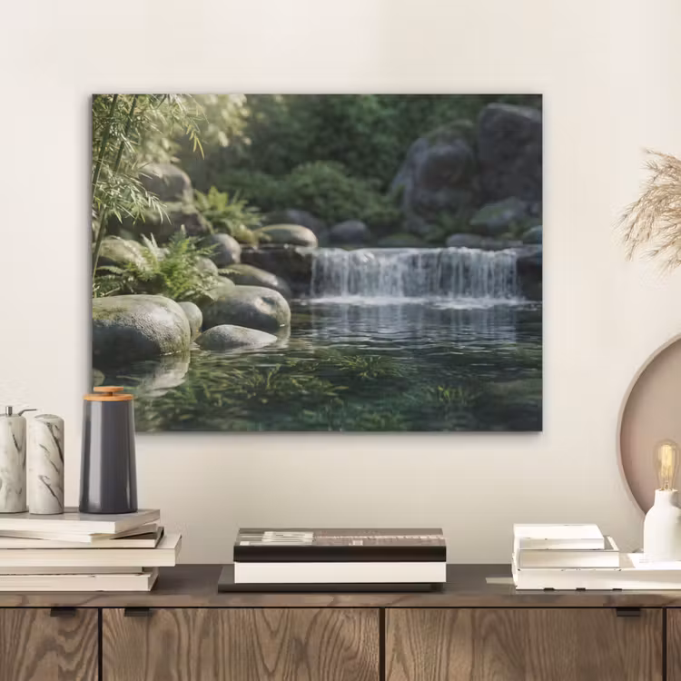 Beek - Waterval - Natuur - Groen PET vilt klein -sfeer1