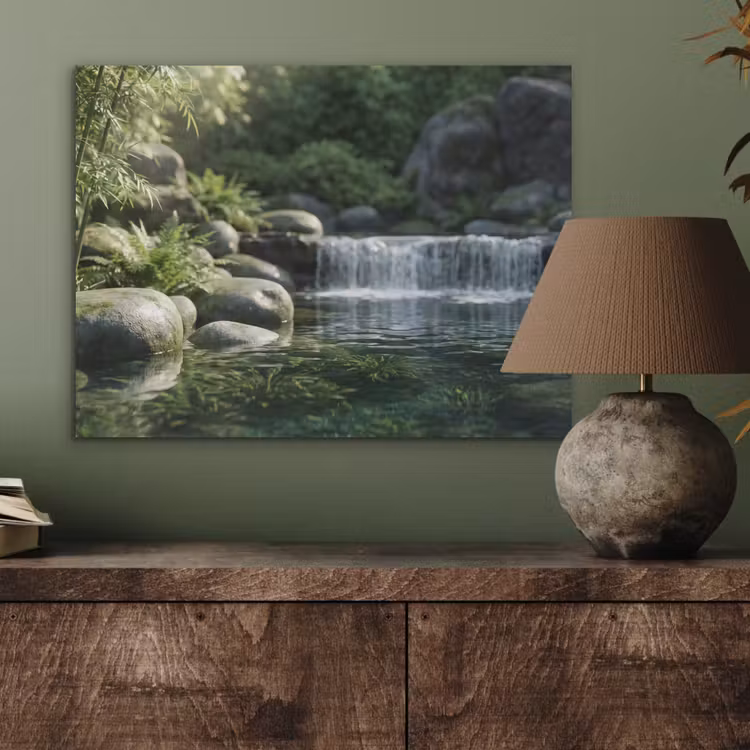 Beek - Waterval - Natuur - Groen PET vilt klein -sfeer2