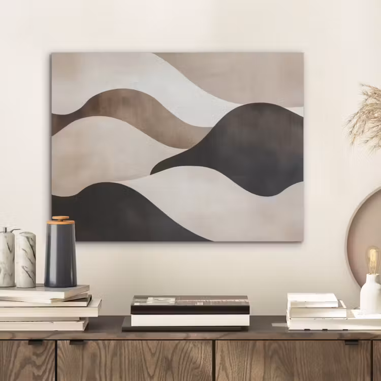 Golven - Abstract - Beige PET vilt klein -sfeer1