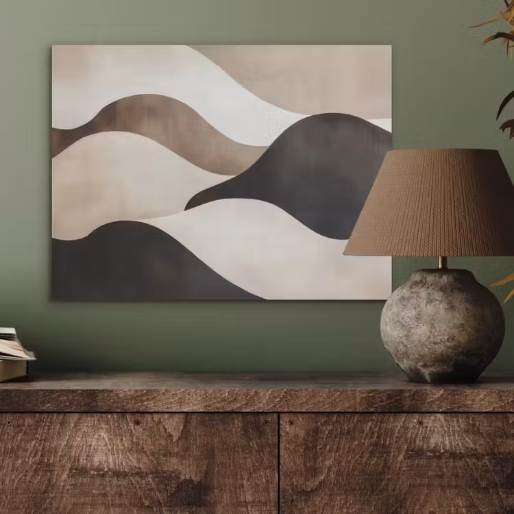 Golven - Abstract - Beige PET vilt klein -sfeer2