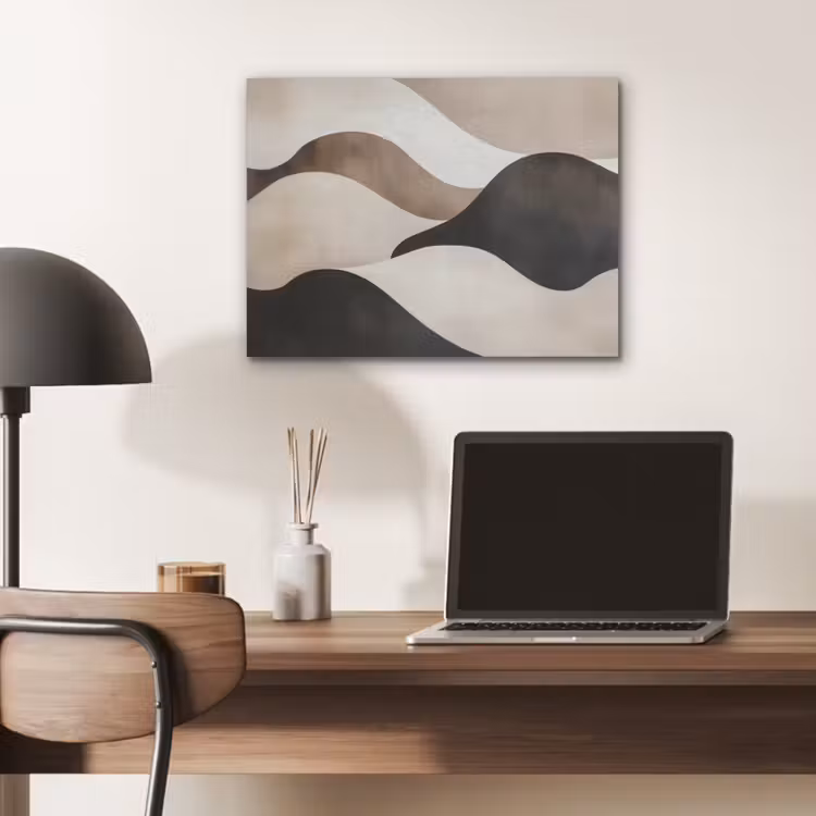 Golven - Abstract - Beige PET vilt klein -sfeer5