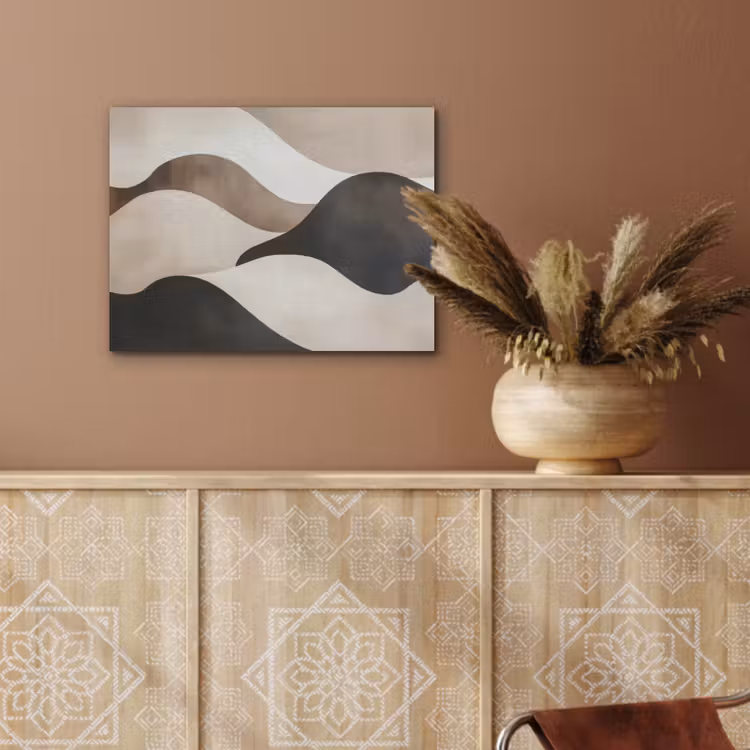 Golven - Abstract - Beige PET vilt klein -sfeer4