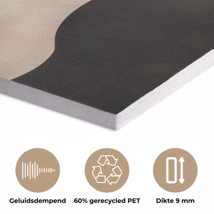 Golven - Abstract - Beige PET vilt klein -closeup_NL