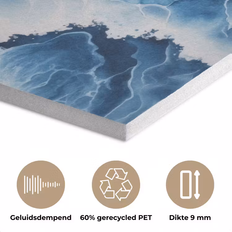 Golven - Blauw - Schuim PET vilt klein -closeup_NL