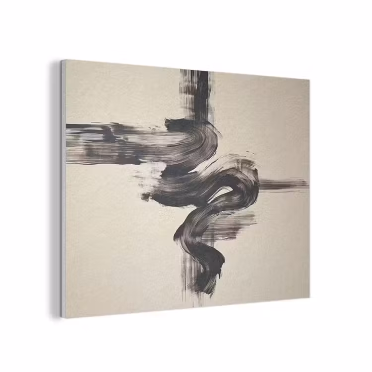 Golven - Penseelstreken - Beige - Minimalistisch PET vilt klein -3d