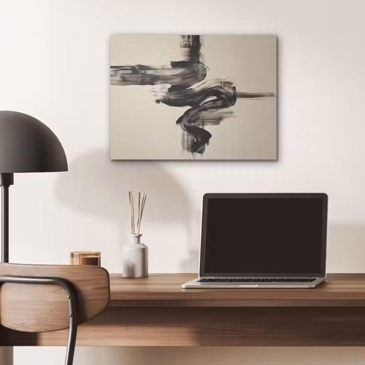 Golven - Penseelstreken - Beige - Minimalistisch PET vilt klein -sfeer5