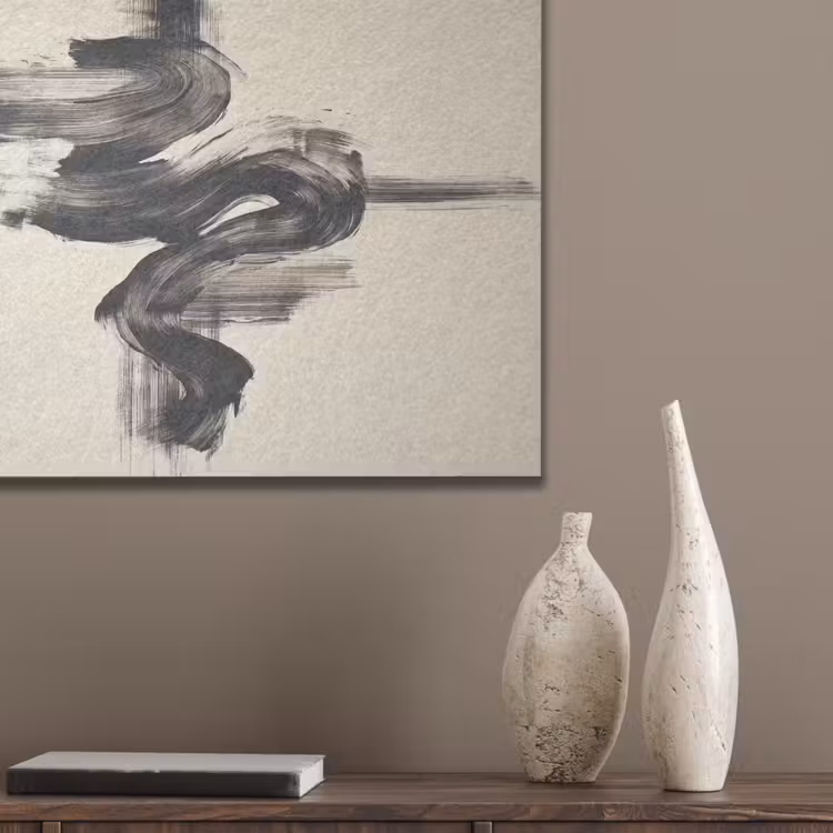 Golven - Penseelstreken - Beige - Minimalistisch PET vilt klein -sfeer6_closeup