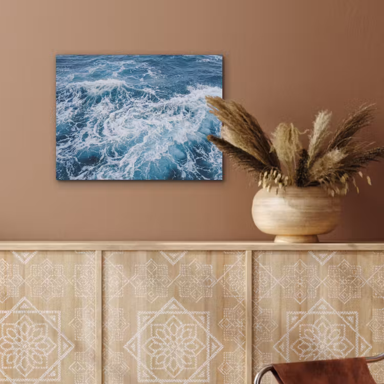Golven - Oceaan - Blauw PET vilt klein -sfeer4