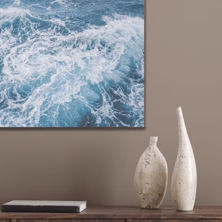 Golven - Oceaan - Blauw PET vilt klein -sfeer6_closeup