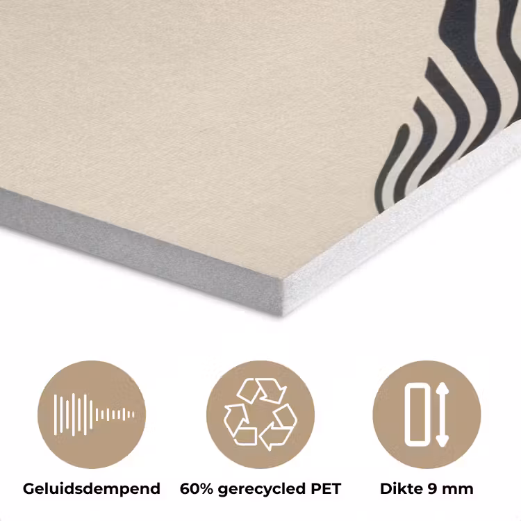 Golvend - Lijnen - Abstract - Silhouet PET vilt klein -closeup_NL