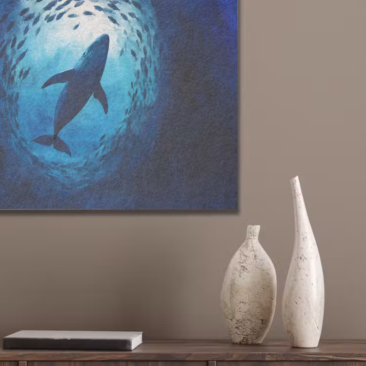 Walvis - Vissen - Donkerblauw PET vilt klein -sfeer6_closeup