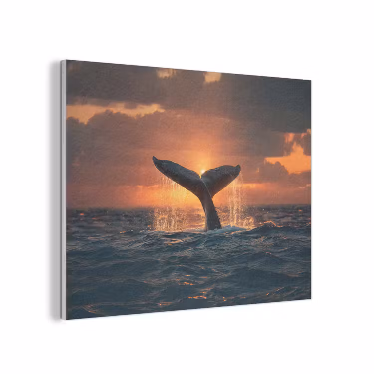Walvis staart - Water - Zonsondergang PET vilt klein -3d