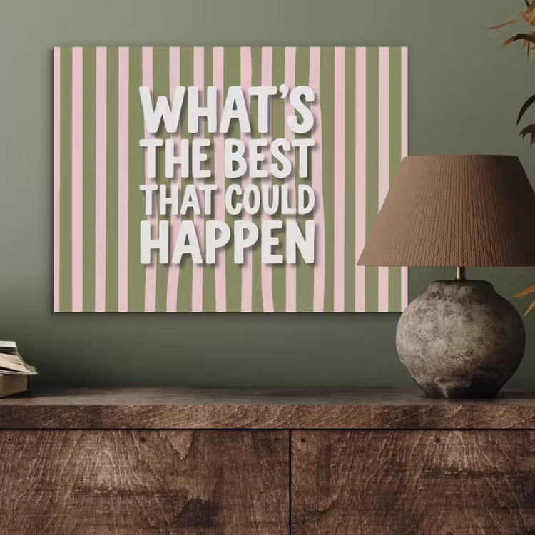 What's the best that could happen - Strepen - Groen - Roze PET vilt klein -sfeer2