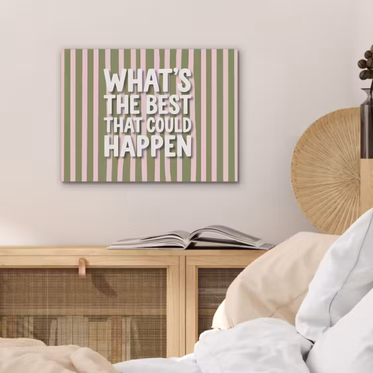 What's the best that could happen - Strepen - Groen - Roze PET vilt klein -sfeer3