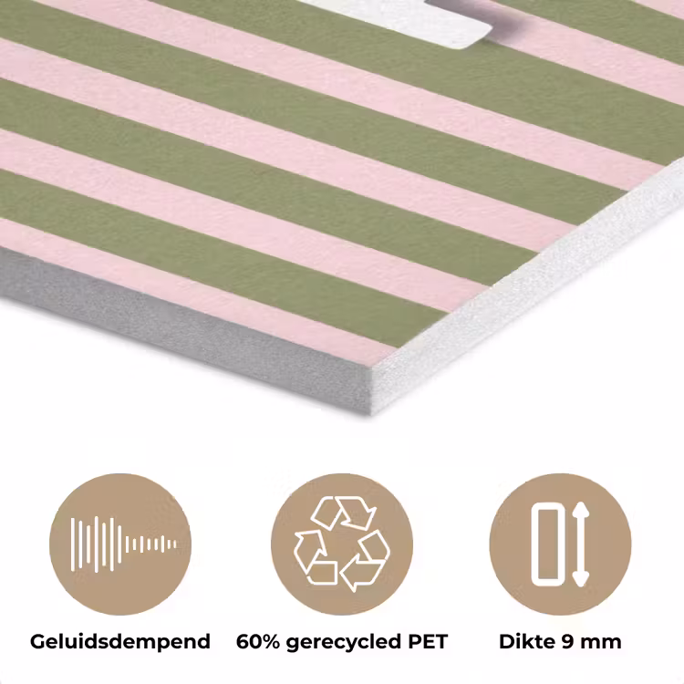 What's the best that could happen - Strepen - Groen - Roze PET vilt klein -closeup_NL