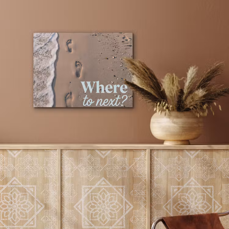 Where to next - Strand - Voetstappen PET vilt klein -sfeer4