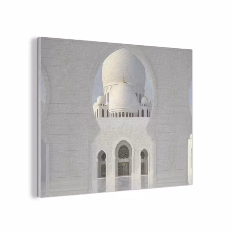 Witte koepel - Gouden Details - gebogen poort PET vilt klein -3d