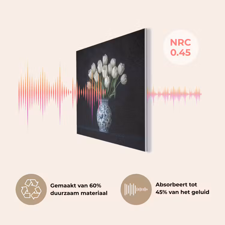 Wit - Bloemen - Tulpen - Vaas PET vilt klein -USP_NL