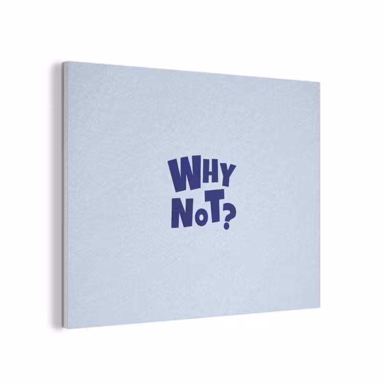 Why not - Blauw - Licht blauw - Quote PET vilt klein -3d