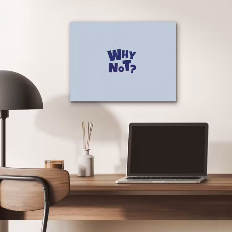 Why not - Blauw - Licht blauw - Quote PET vilt klein -sfeer5
