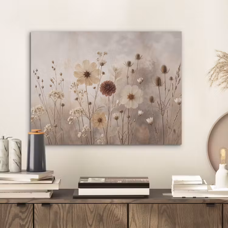 Wilde bloemen - Botanisch - Vintage - Natuur - Rustiek PET vilt klein -sfeer1