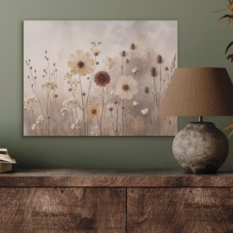 Wilde bloemen - Botanisch - Vintage - Natuur - Rustiek PET vilt klein -sfeer2