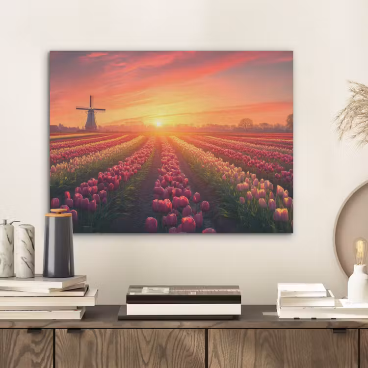Windmolen - Zonsondergang - Landschap PET vilt klein -sfeer1