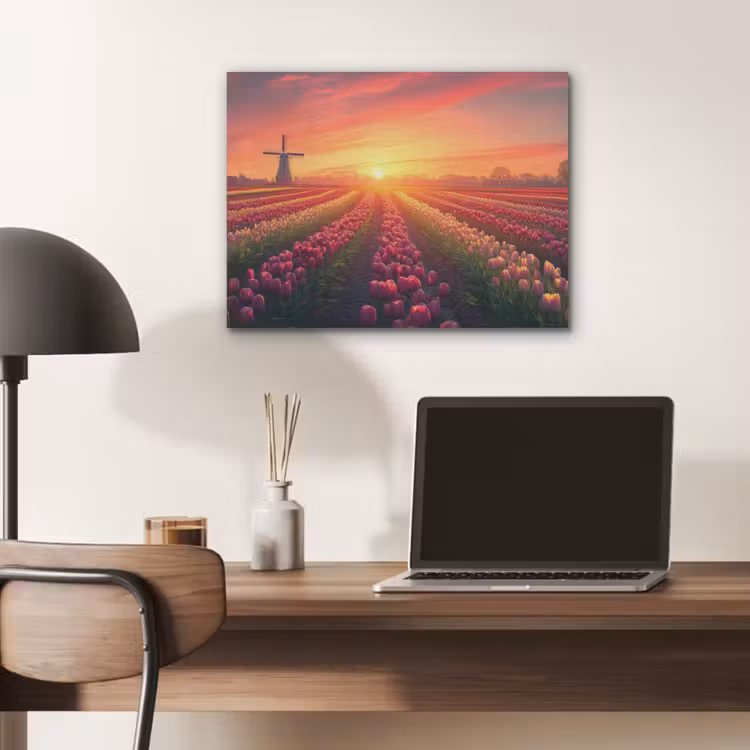 Windmolen - Zonsondergang - Landschap PET vilt klein -sfeer5