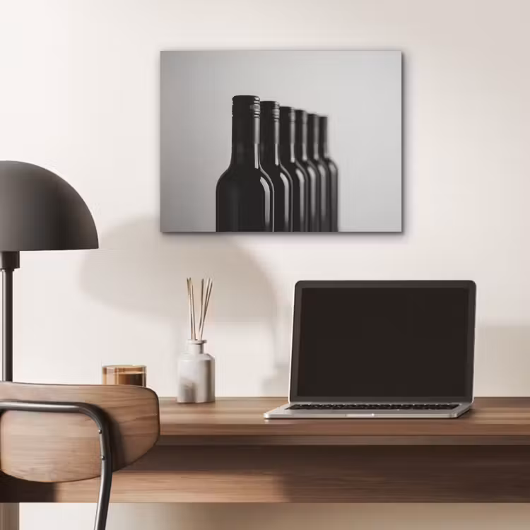 Wijnflessen - Zwart - Minimalistisch PET vilt klein -sfeer5