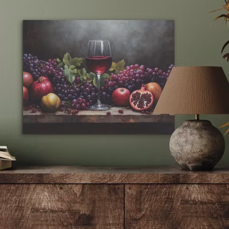 Wijn - Fruit - Stilleven PET vilt klein -sfeer2