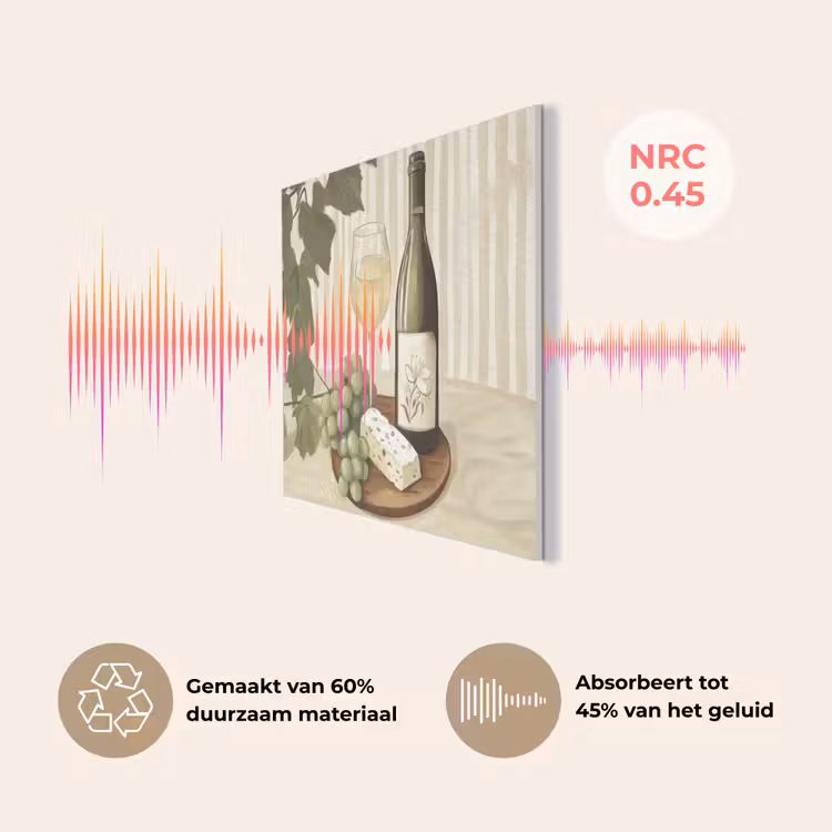 Wijn - Druiven - Kaas - Bladeren PET vilt klein -USP_NL