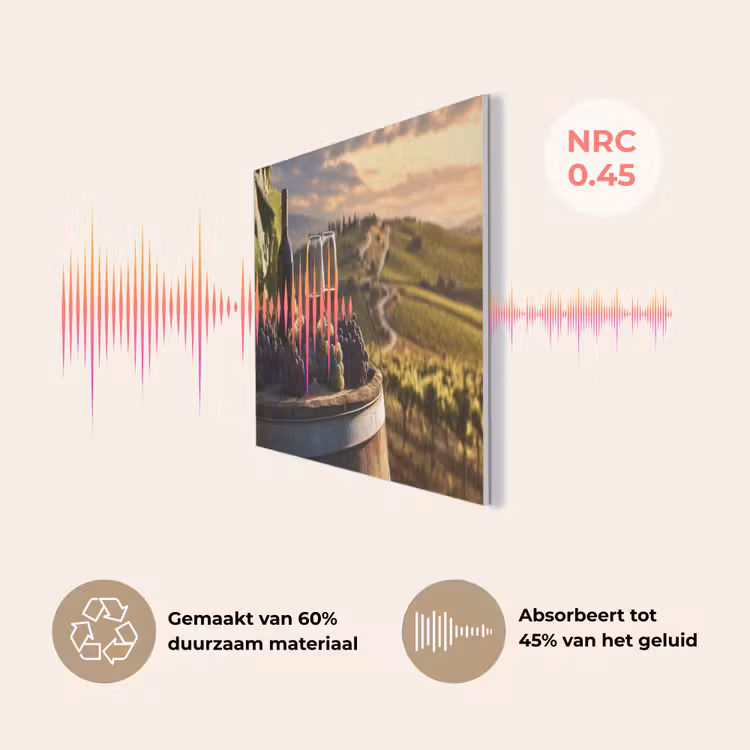Wijn - Druiven - Heuvels - Landschap PET vilt middel -USP_NL