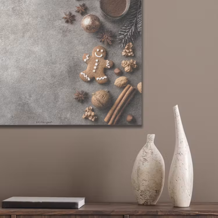 Winter - Kerst - Beton - Gingerbread man PET vilt klein -sfeer6_closeup