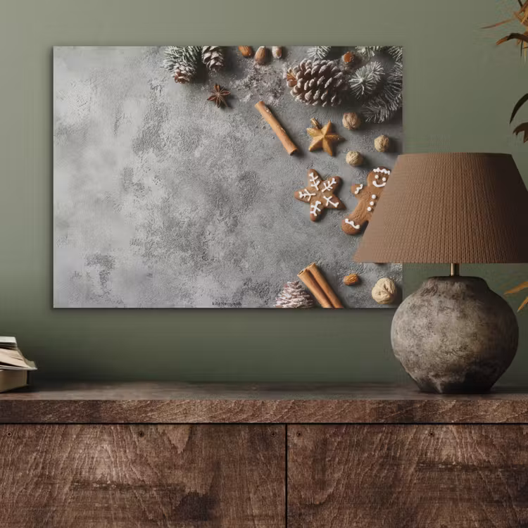 Winter - Kerst - Beton - Dennenappels PET vilt klein -sfeer2