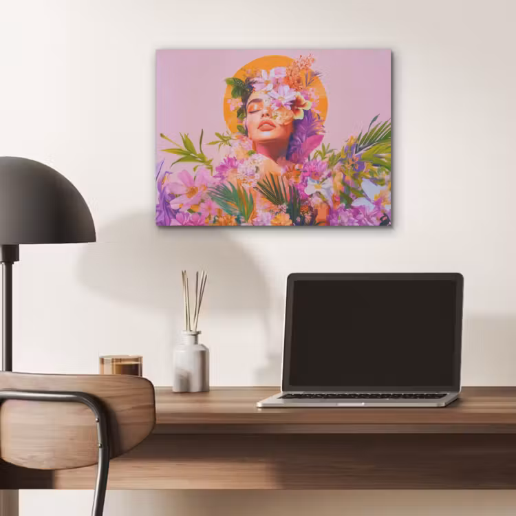 Vrouw - Abstract - Cirkel - Bloemen PET vilt klein -sfeer5