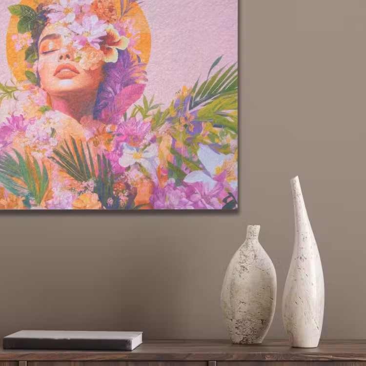 Vrouw - Abstract - Cirkel - Bloemen PET vilt klein -sfeer6_closeup