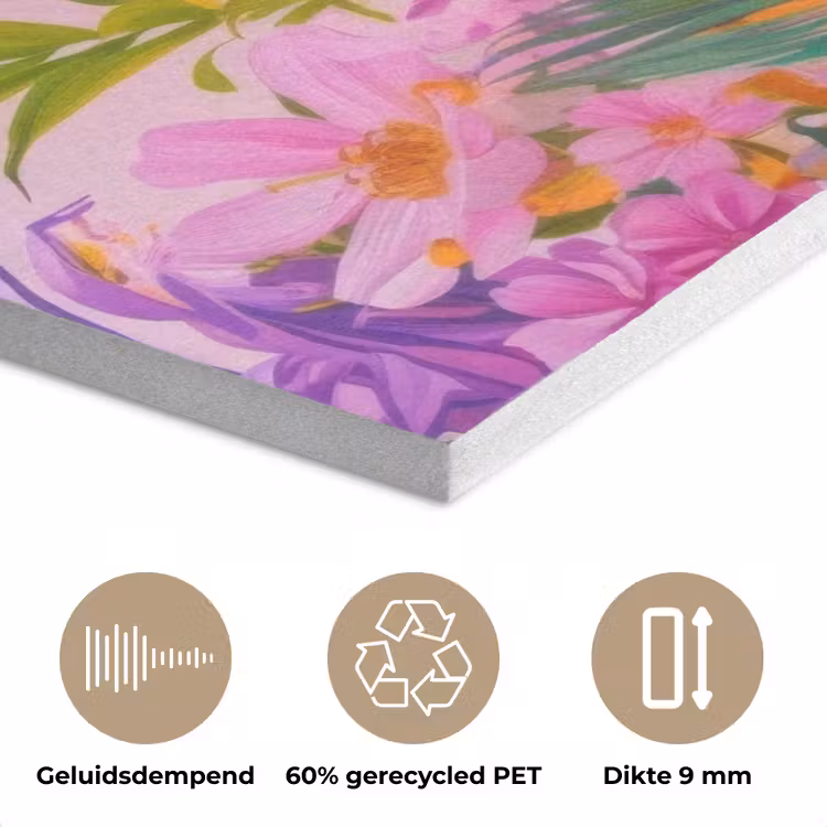 Vrouw - Abstract - Cirkel - Bloemen PET vilt klein -closeup_NL