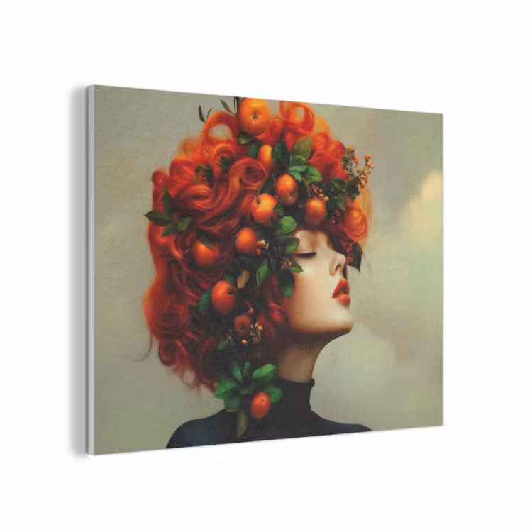 Vrouw - Appels - Rood - Bladeren PET vilt klein -3d