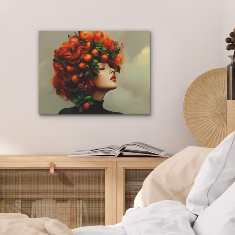 Vrouw - Appels - Rood - Bladeren PET vilt klein -sfeer3