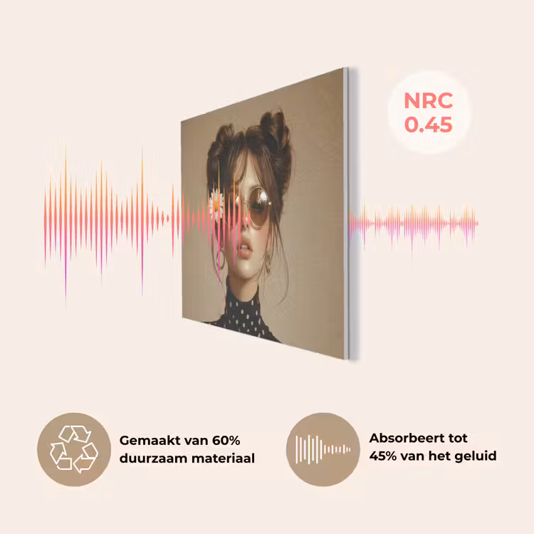 Vrouw - Beige - Bloem - Modern - Portret PET vilt klein -USP_NL