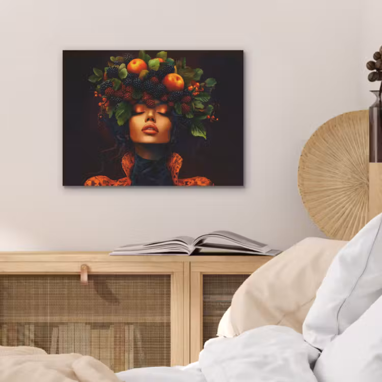 Vrouw - Zwart - Bessen - Bramen - Appels PET vilt klein -sfeer3