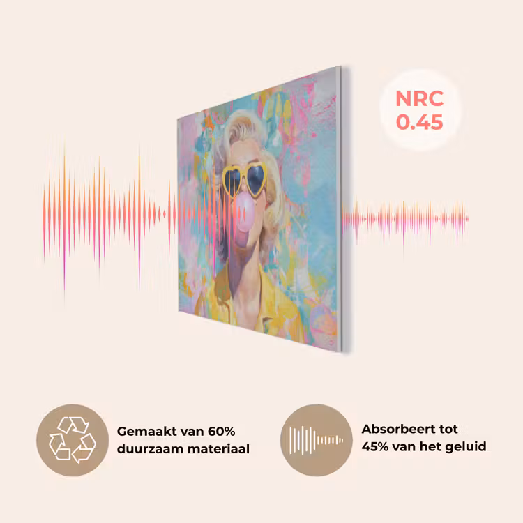 Vrouw - Blond - Roze kauwgom - Kleurrijk - Pastel PET vilt klein -USP_NL