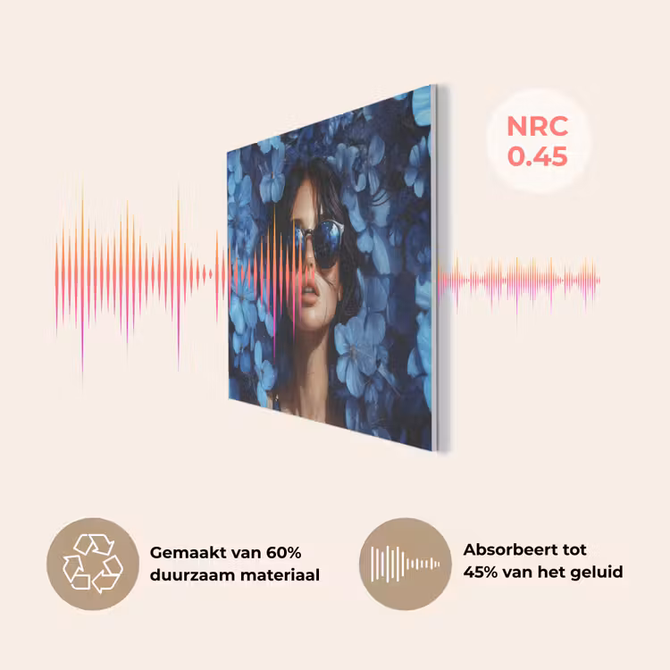 Vrouw - Blauw - Bloemen - Vlinders - Natuur PET vilt klein -USP_NL