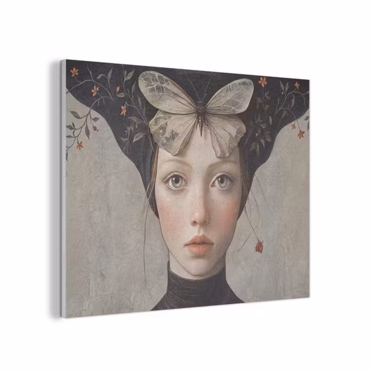 Woman - Butterfly - Art - Classic - Muted PET vilt klein -3d