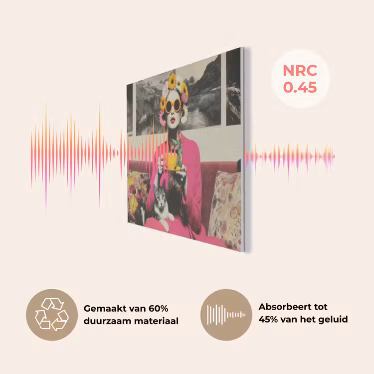 Vrouw - Kat - Bloemen - Kopje - Retro PET vilt klein -USP_NL