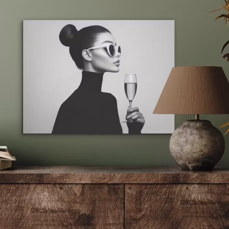 Vrouw - Champagne - Modern PET vilt klein -sfeer2