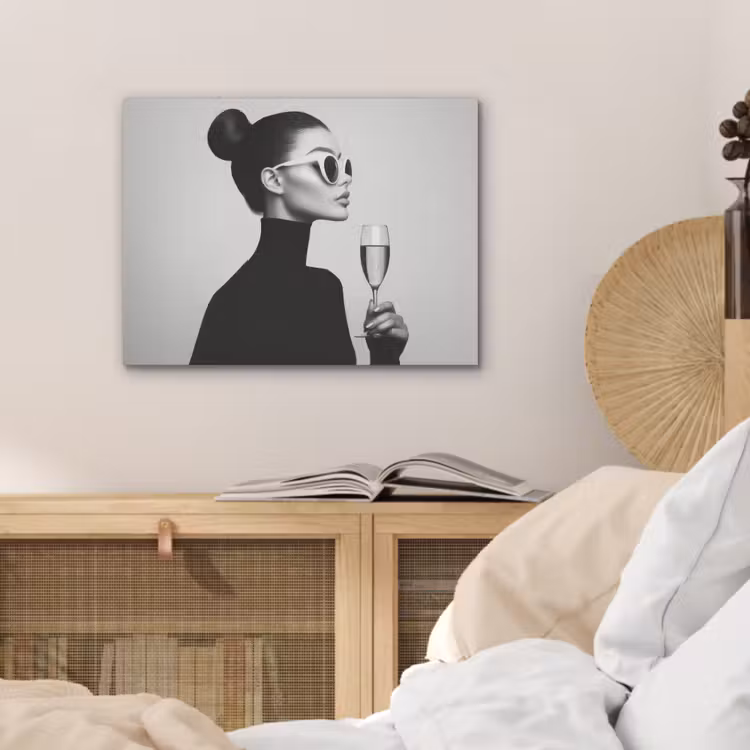Vrouw - Champagne - Modern PET vilt klein -sfeer3