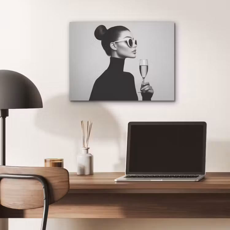 Vrouw - Champagne - Modern PET vilt klein -sfeer5