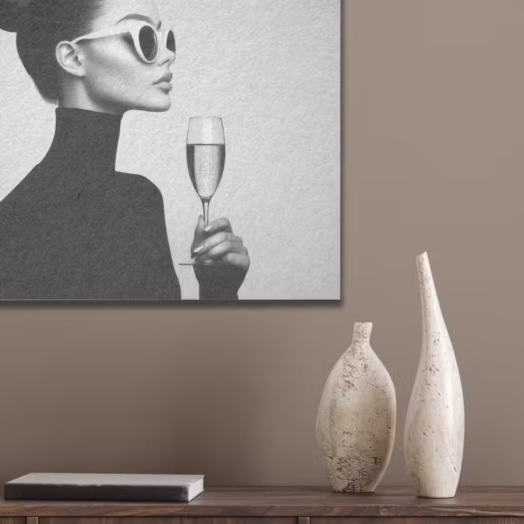 Vrouw - Champagne - Modern PET vilt klein -sfeer6_closeup